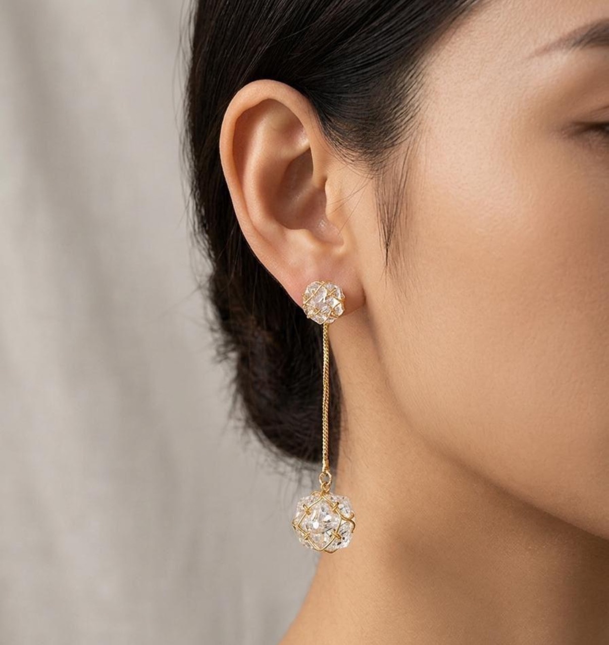 Long Earrings - Golden (FUER-10)