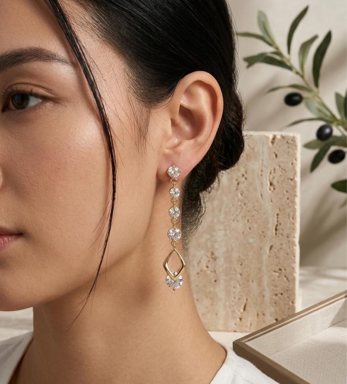 Long Earrings - Golden (FUER-11)