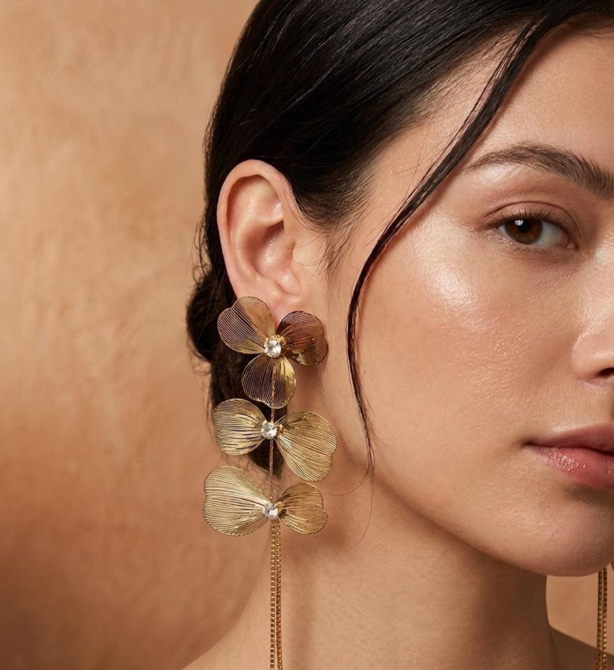 Long Earrings - Golden (FUER-12)