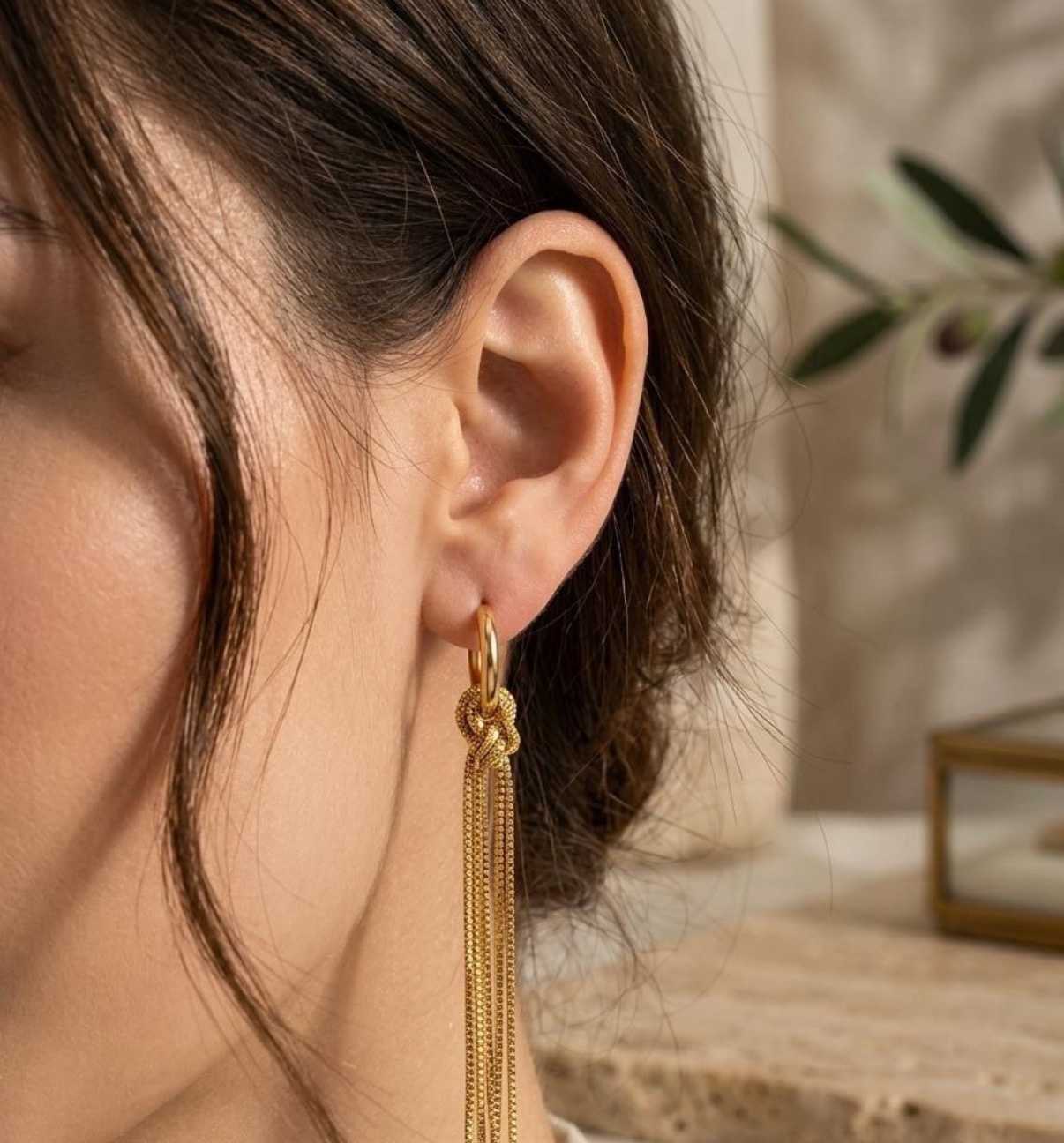 Long Earrings - Golden (FUER-17)