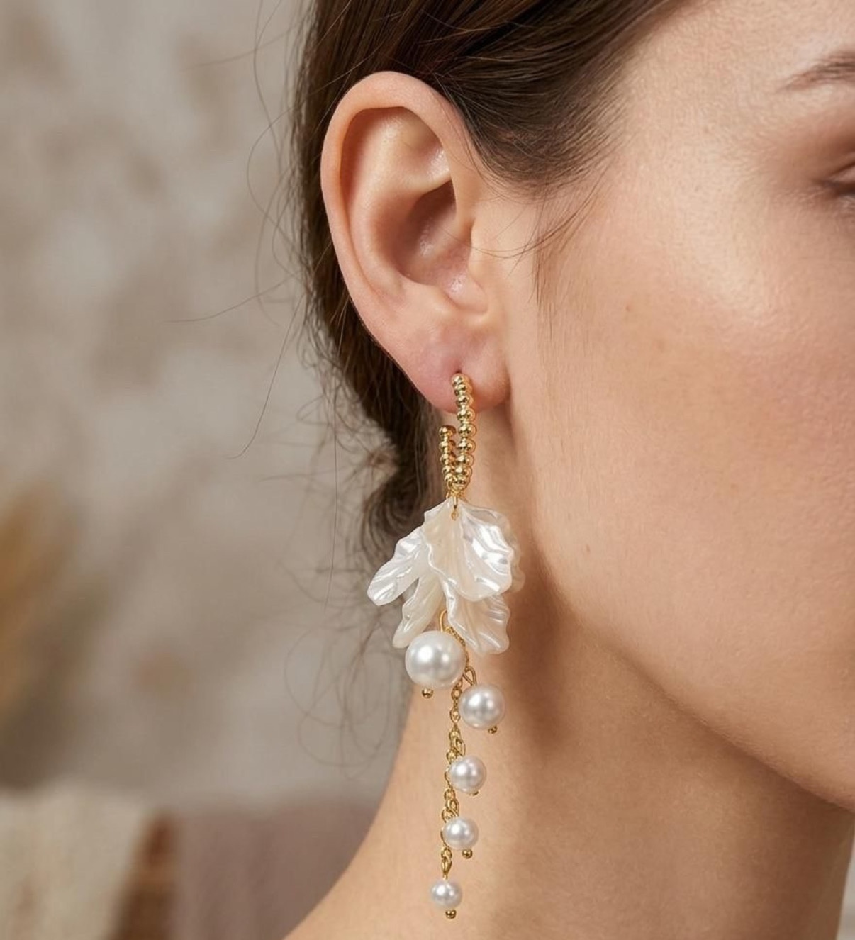 Long Earrings - Golden (FUER-2)