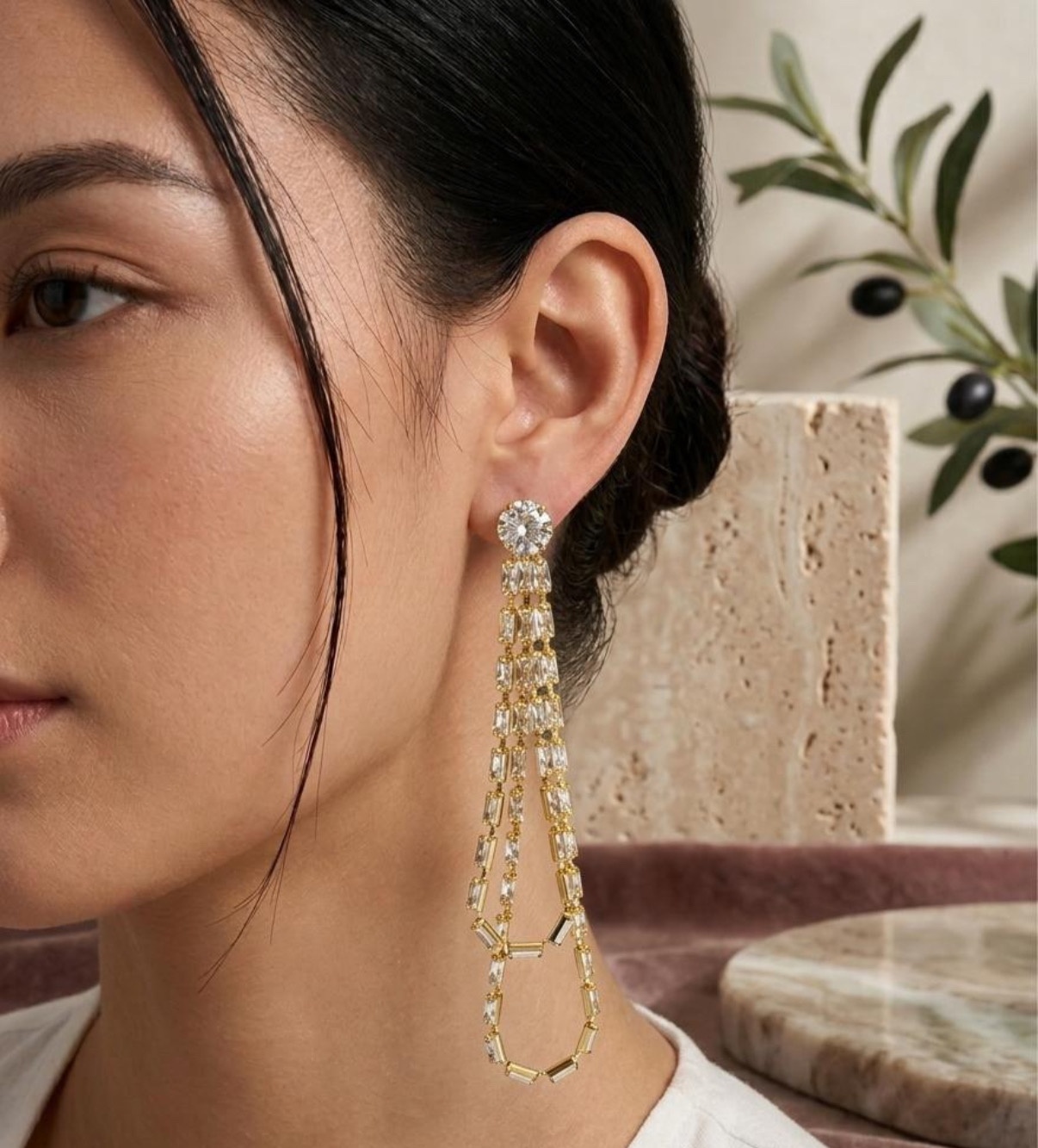 Long Earrings - Golden (FUER-21)