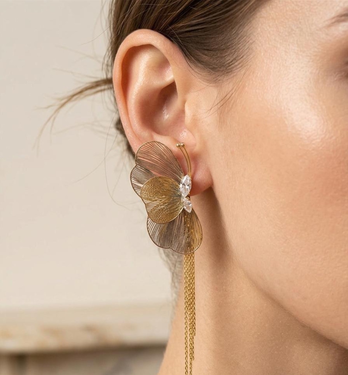 Long Earrings - Golden (FUER-22)