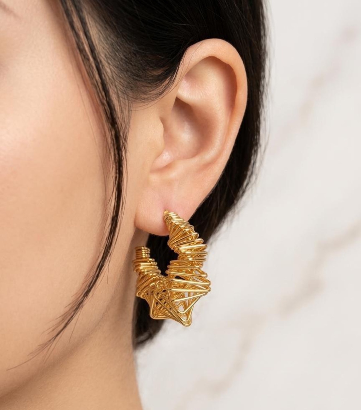 Long Earrings - Golden (FUER-26)