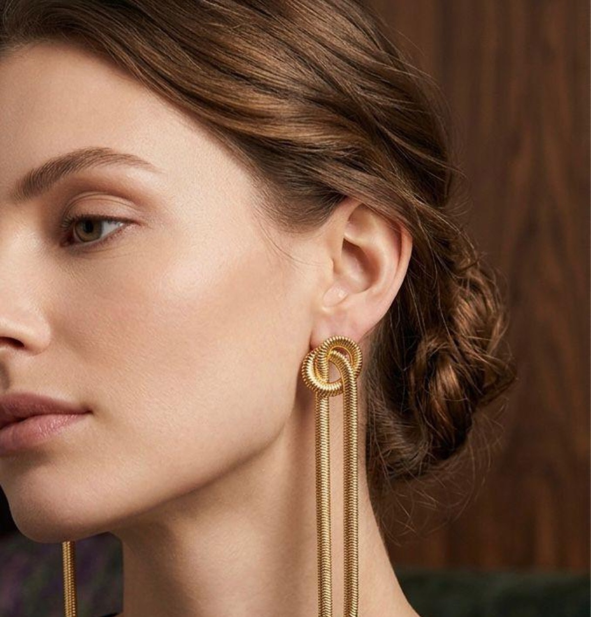 Long Earrings - Golden (FUER-31)