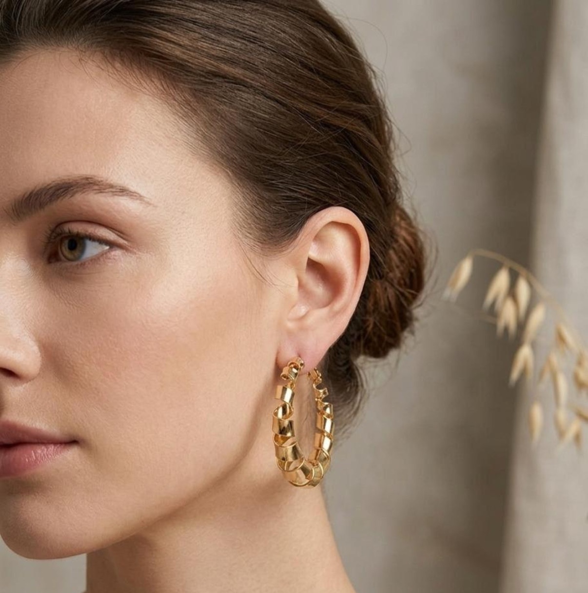 Long Earrings - Golden (FUER-35)