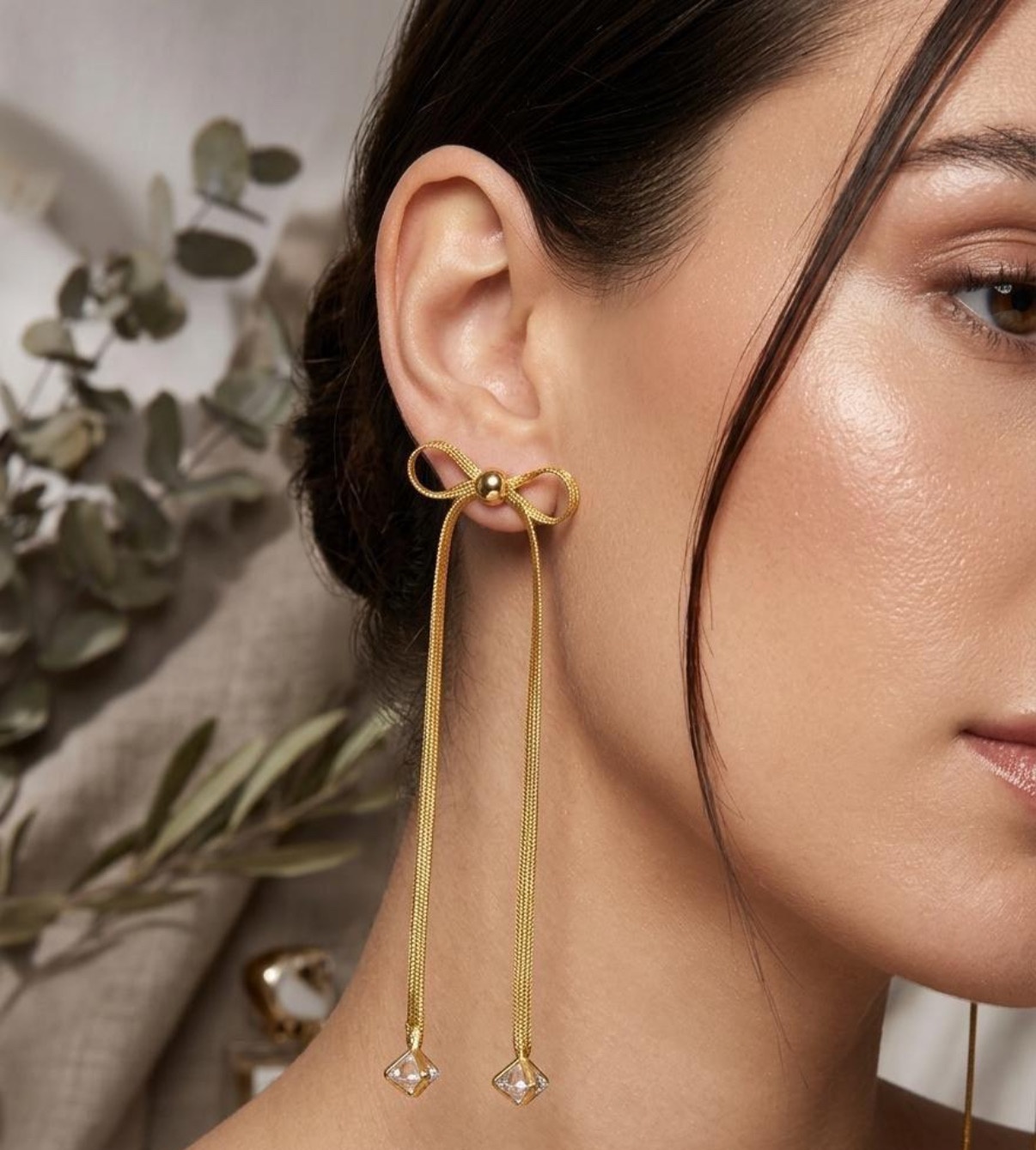 Long Earrings - Golden (FUER-40)