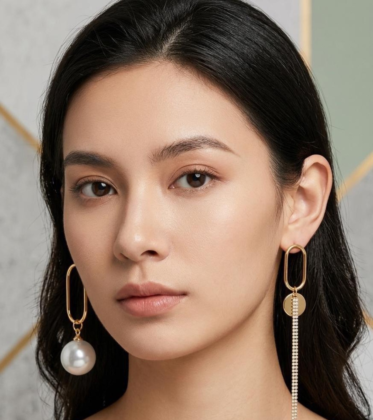 Long Earrings - Golden (FUER-42)