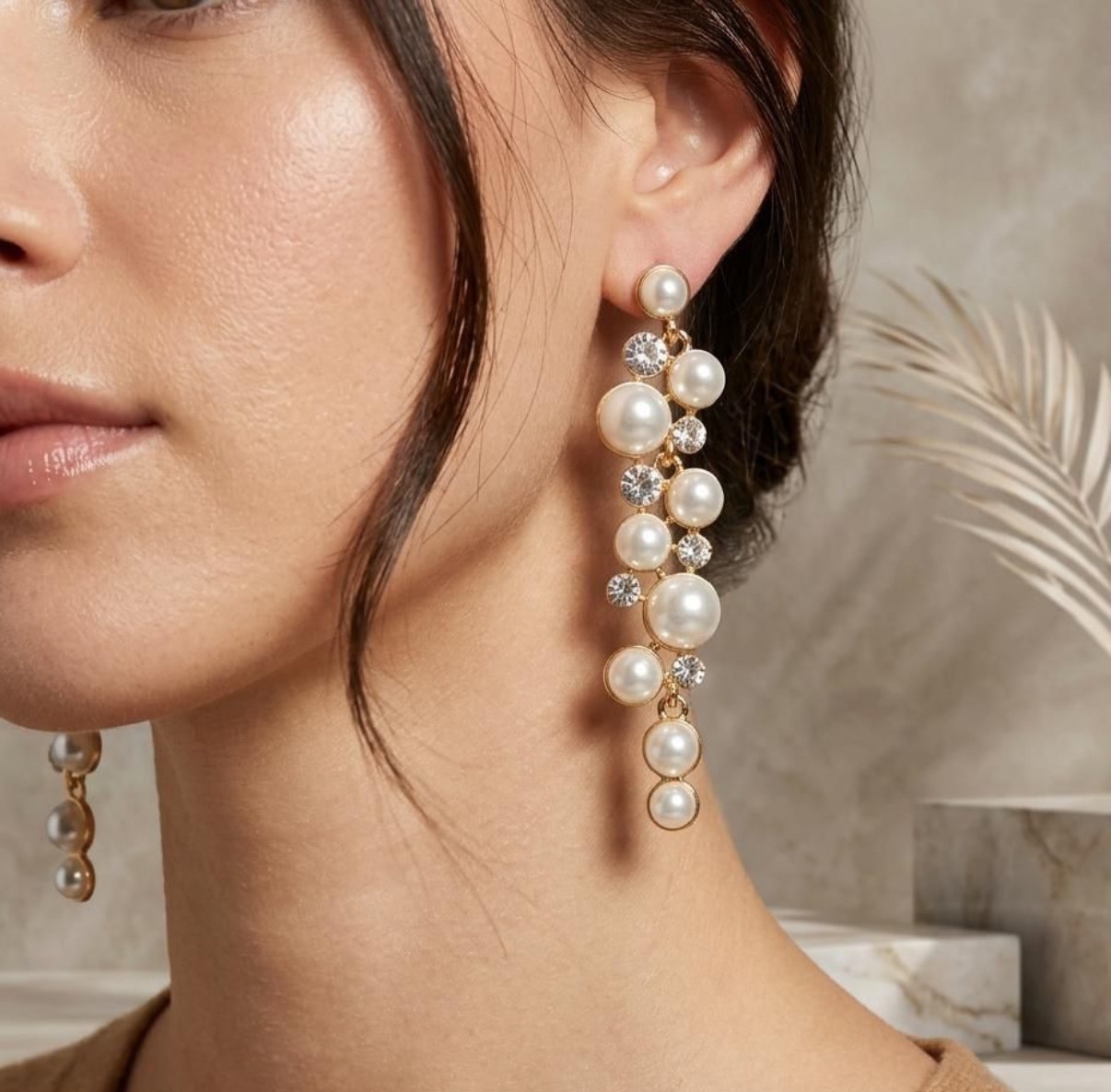 Long Earrings - Golden (FUER-5)
