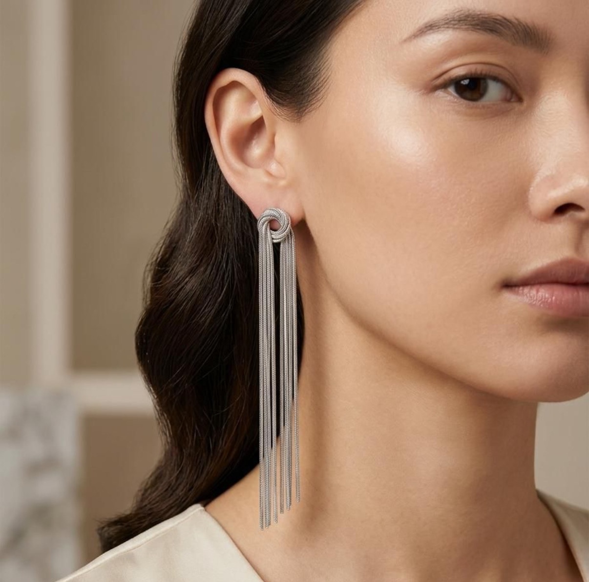 Long Earrings - Silver (FUER-57)