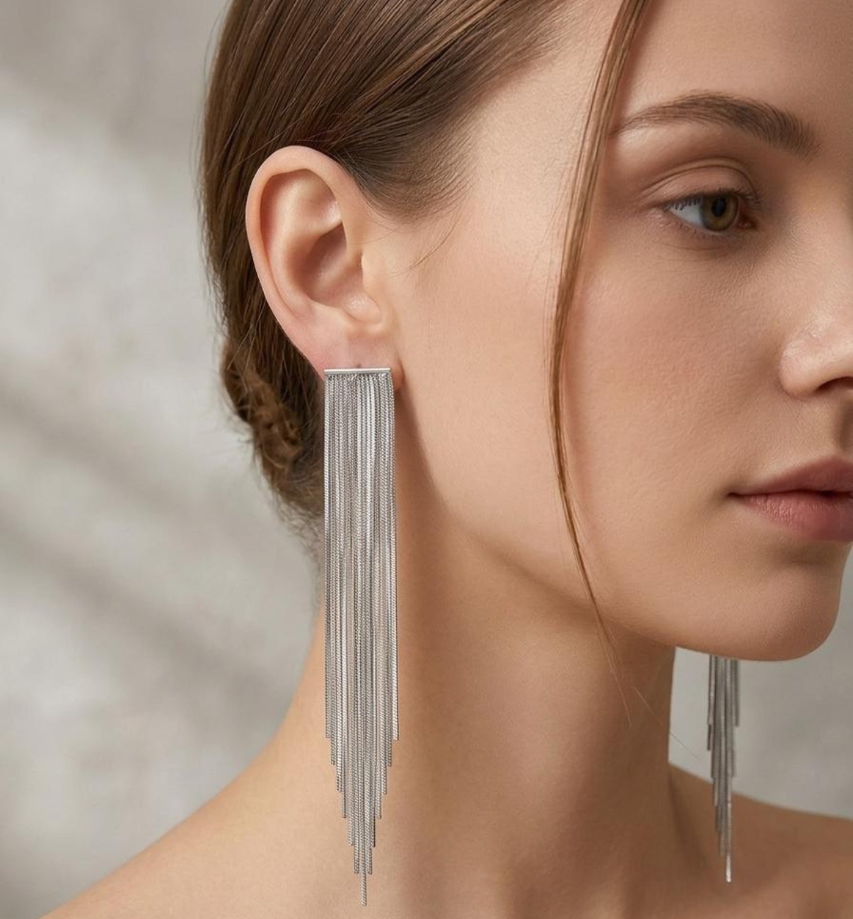 Long Earrings - Silver (FUER-81)